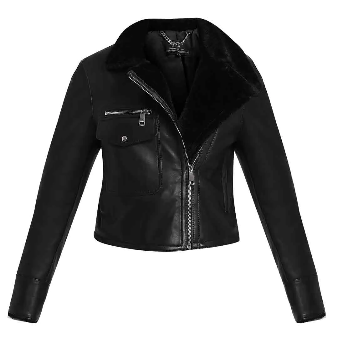 Saint Darcy Black Leather Women Biker Jacket