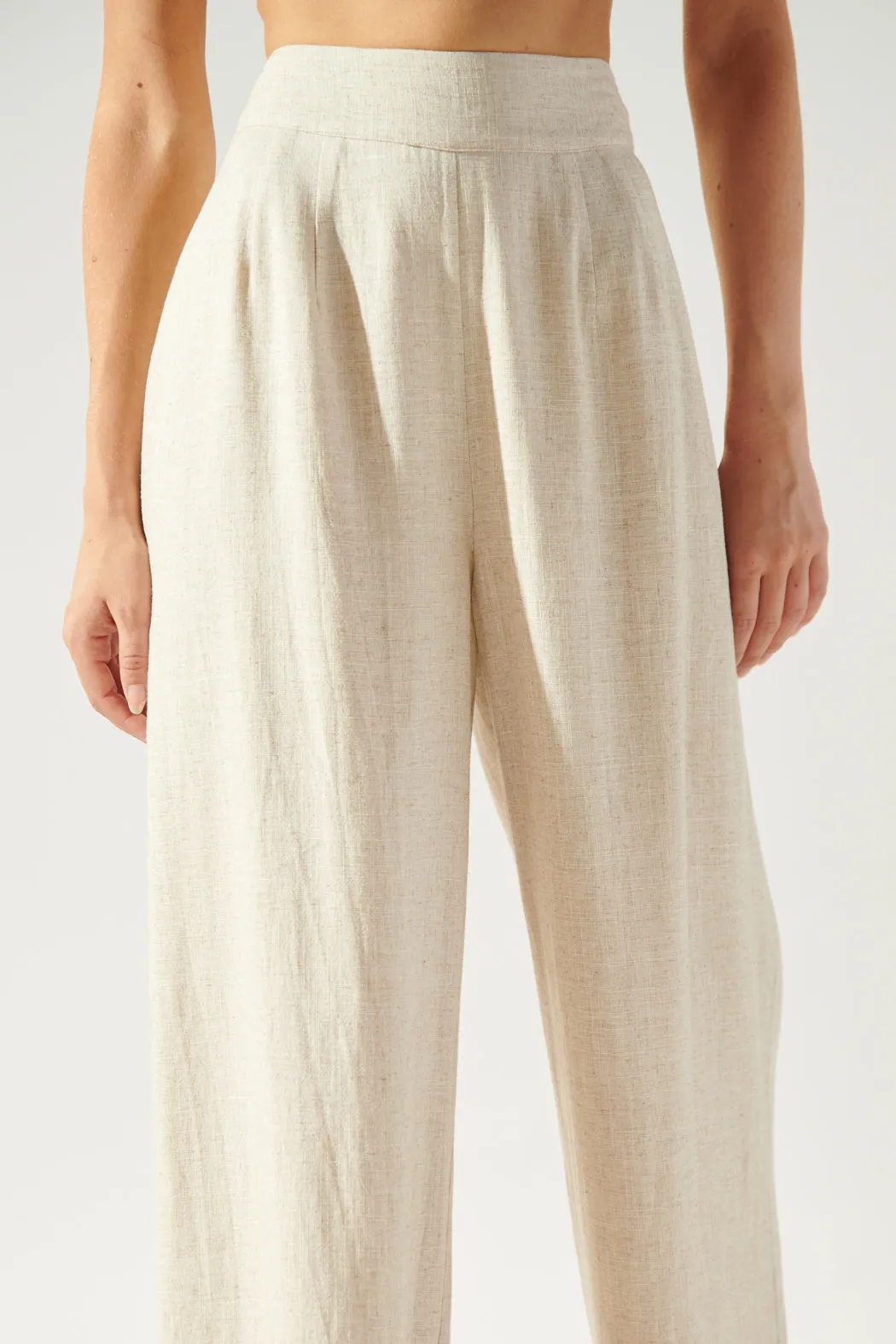 Saint Tropez High Waist Linen Wide Leg Pants