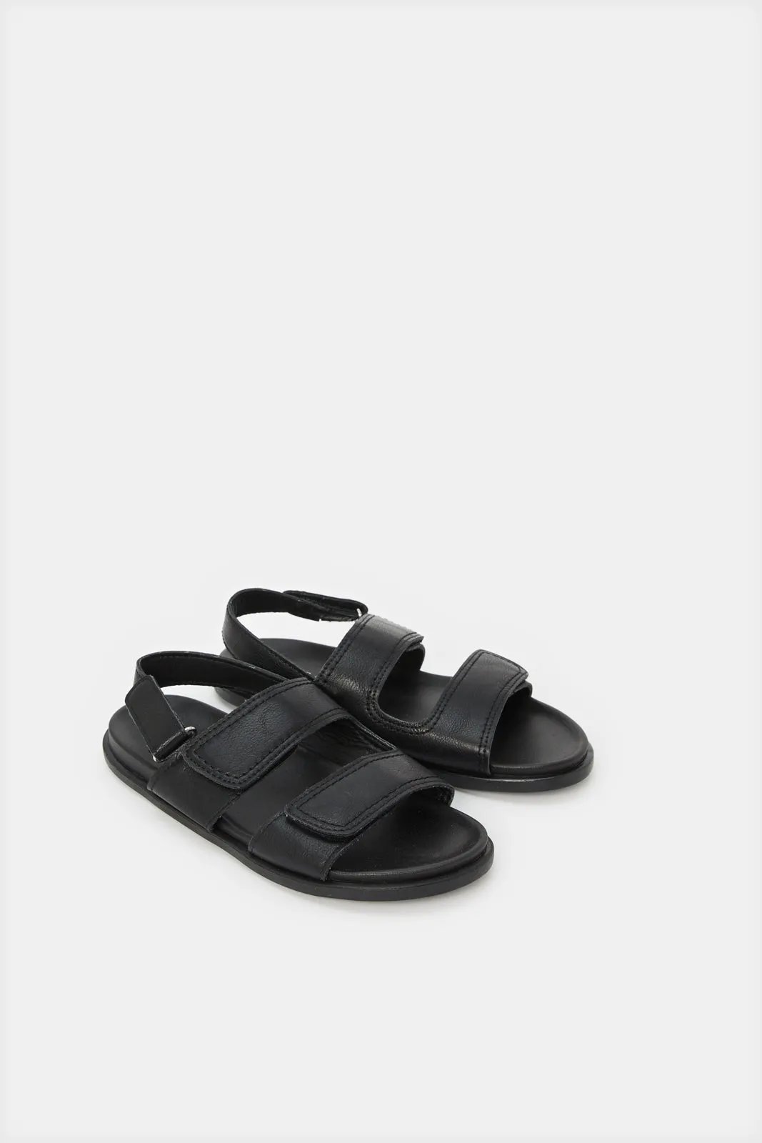 Senior Boys Black Comfort Sandals