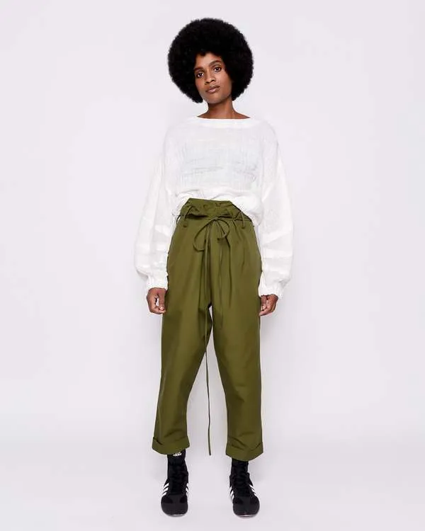 Shelay cropped full sleeves pullover - Ecru