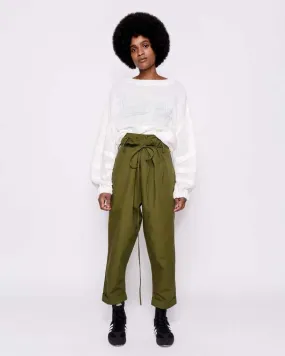 Shelay cropped full sleeves pullover - Ecru