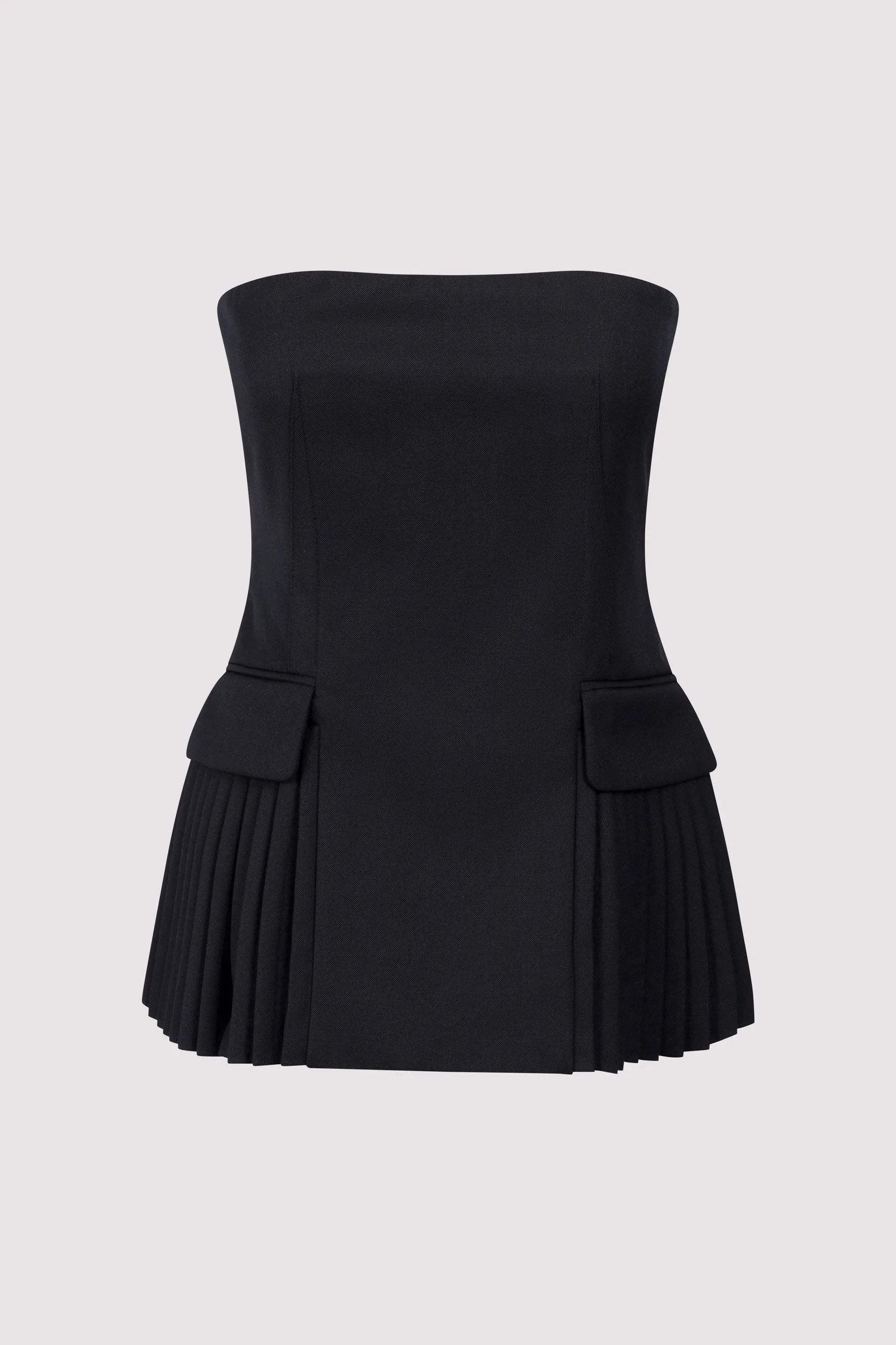 Simkhai  Black Vita Pleated Sleeveless Top