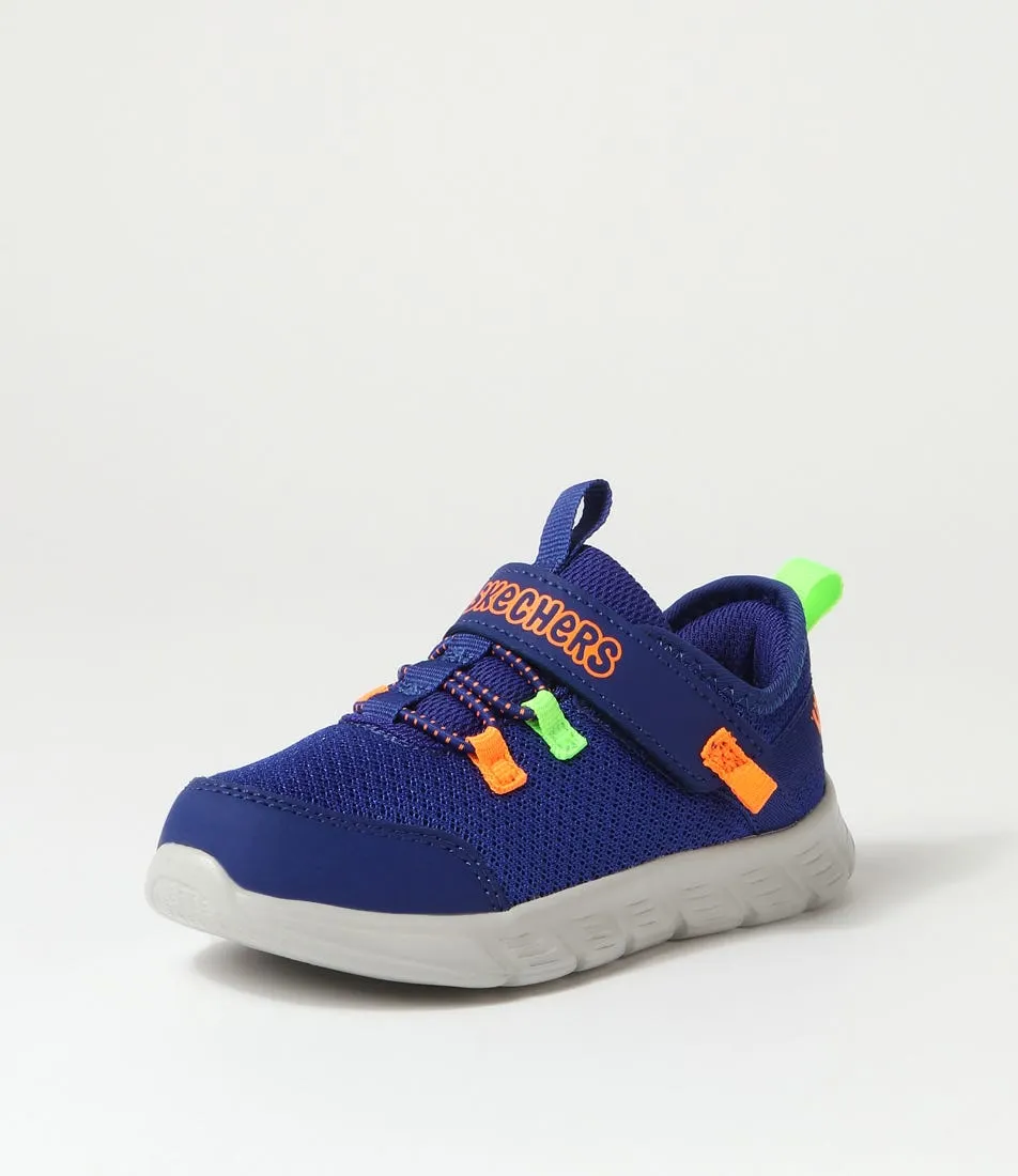 SKECHERS Comfy Flex Tot Blue Orange Sneakers