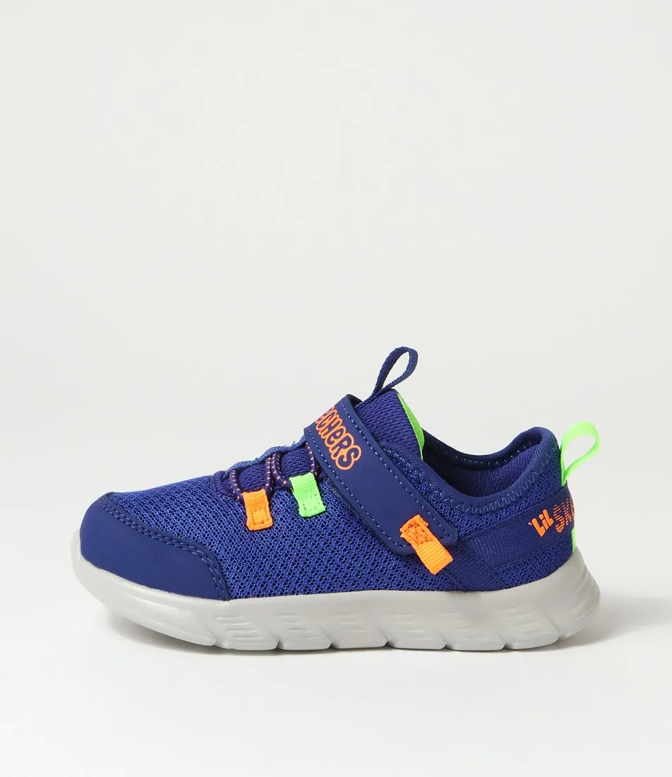 SKECHERS Comfy Flex Tot Blue Orange Sneakers