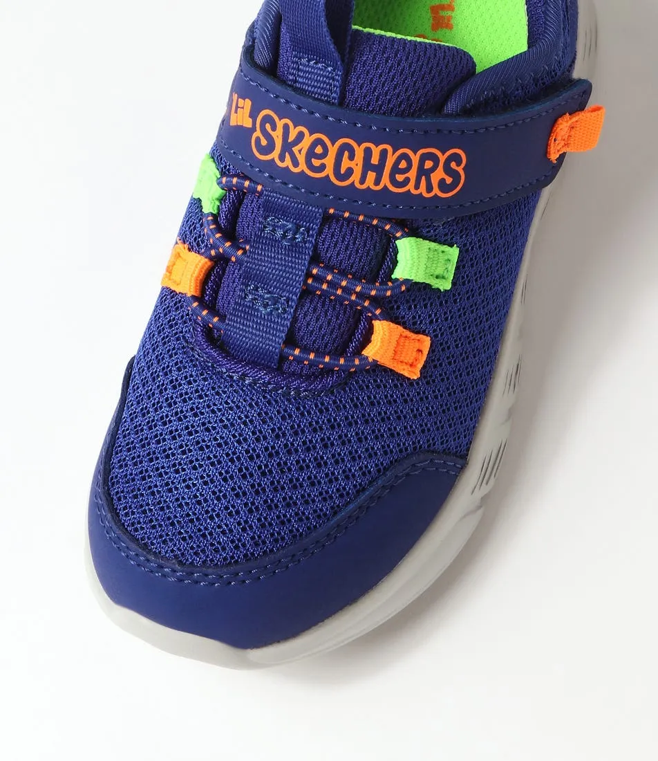 SKECHERS Comfy Flex Tot Blue Orange Sneakers