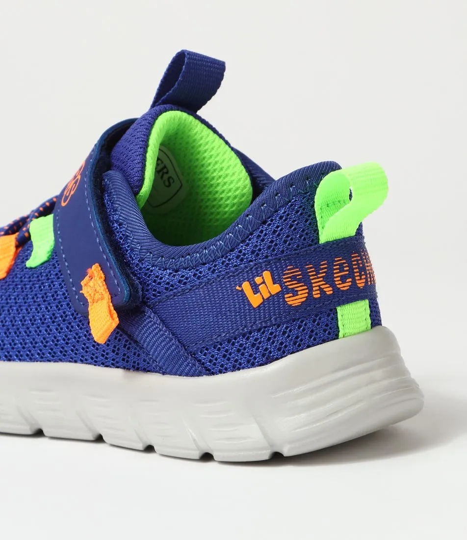 SKECHERS Comfy Flex Tot Blue Orange Sneakers