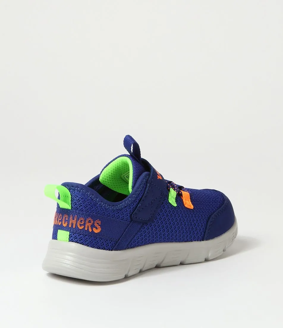 SKECHERS Comfy Flex Tot Blue Orange Sneakers