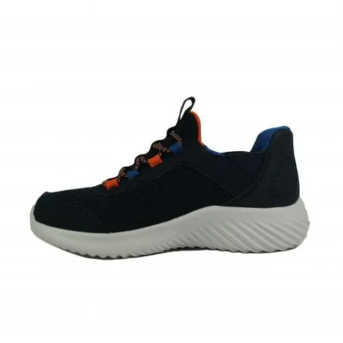 Skechers Slip-ins: Bounder - Brisk-Burst | Navy/Blue | Childrens Trainers