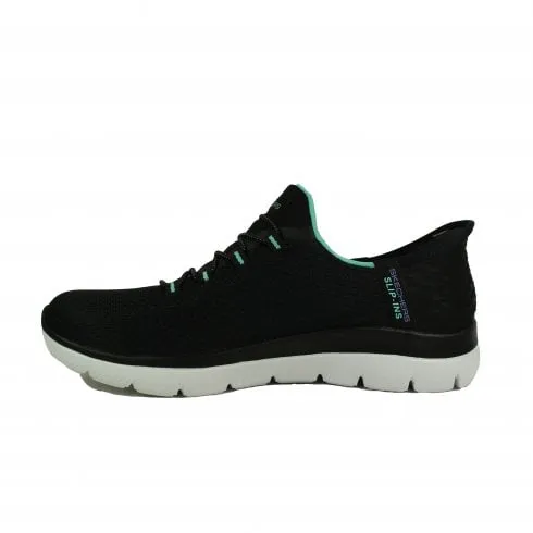 Skechers Slip-ins: Summits - Diamond Dream | Black/Turquoise | Women's Slip On Trainers