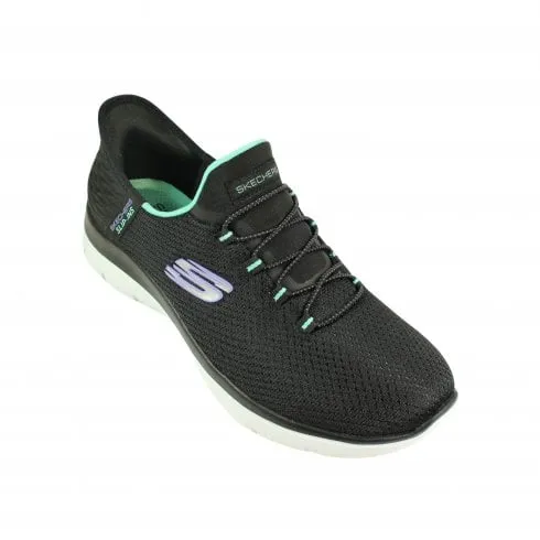 Skechers Slip-ins: Summits - Diamond Dream | Black/Turquoise | Women's Slip On Trainers