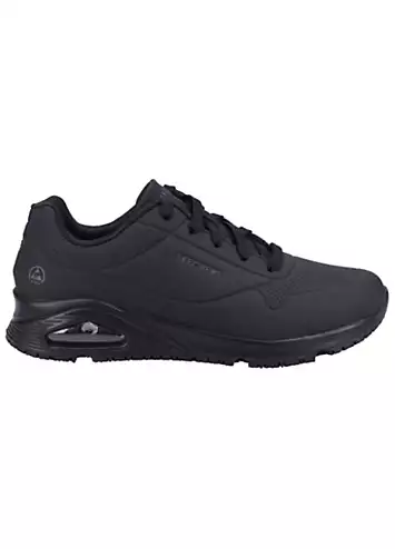 Skechers Work Relaxed Fit Ladies Black Slip Resistant Uno SR Trainers | Grattan