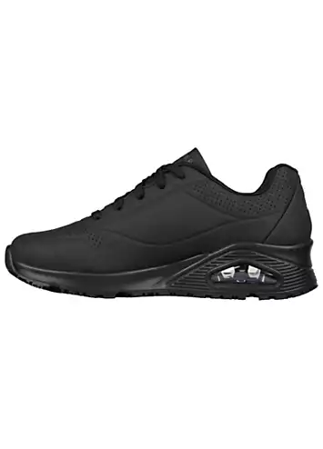 Skechers Work Relaxed Fit Ladies Black Slip Resistant Uno SR Trainers | Grattan