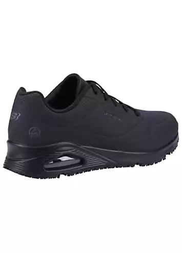 Skechers Work Relaxed Fit Ladies Black Slip Resistant Uno SR Trainers | Grattan