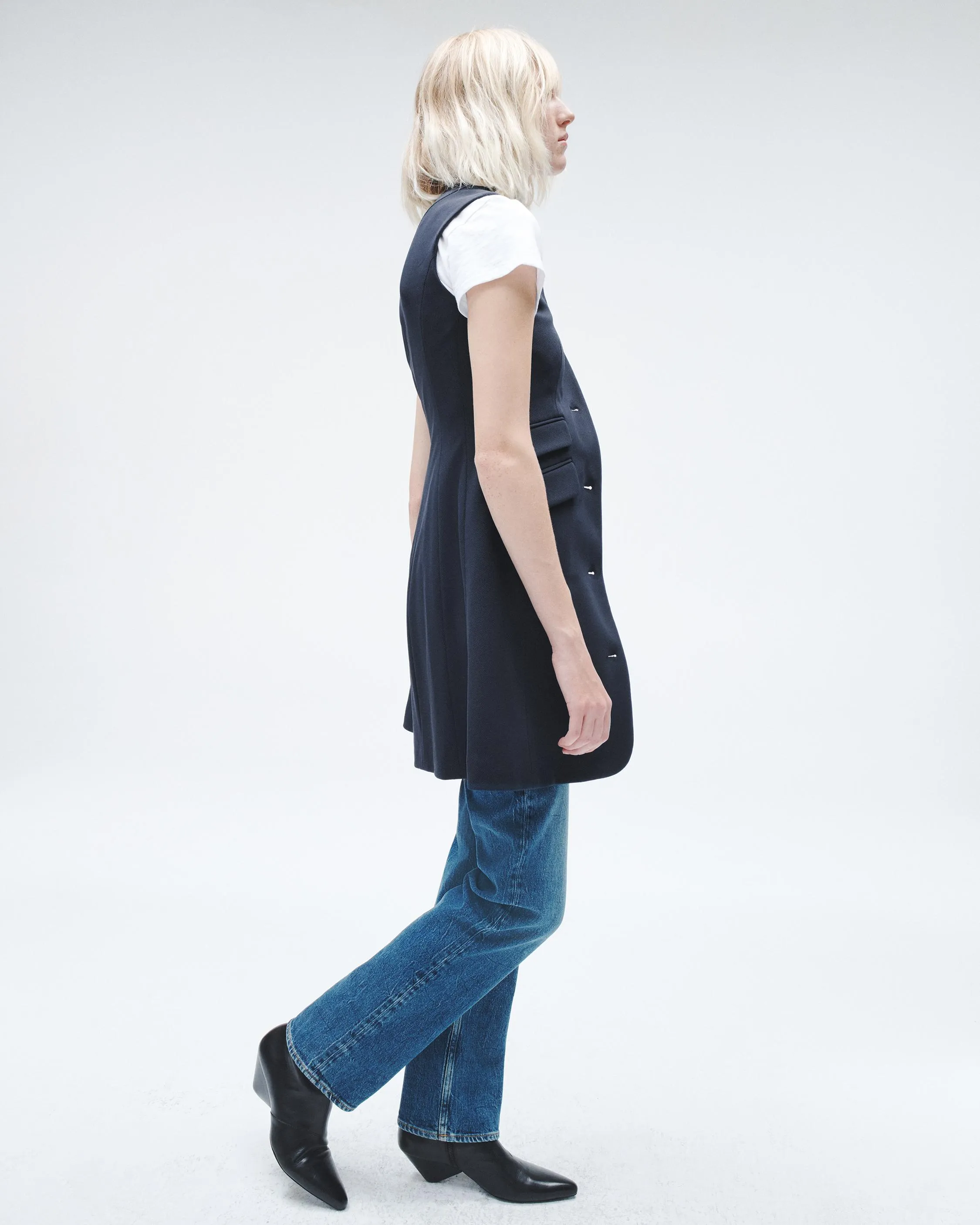 Slade Knit Twill Vest Dress