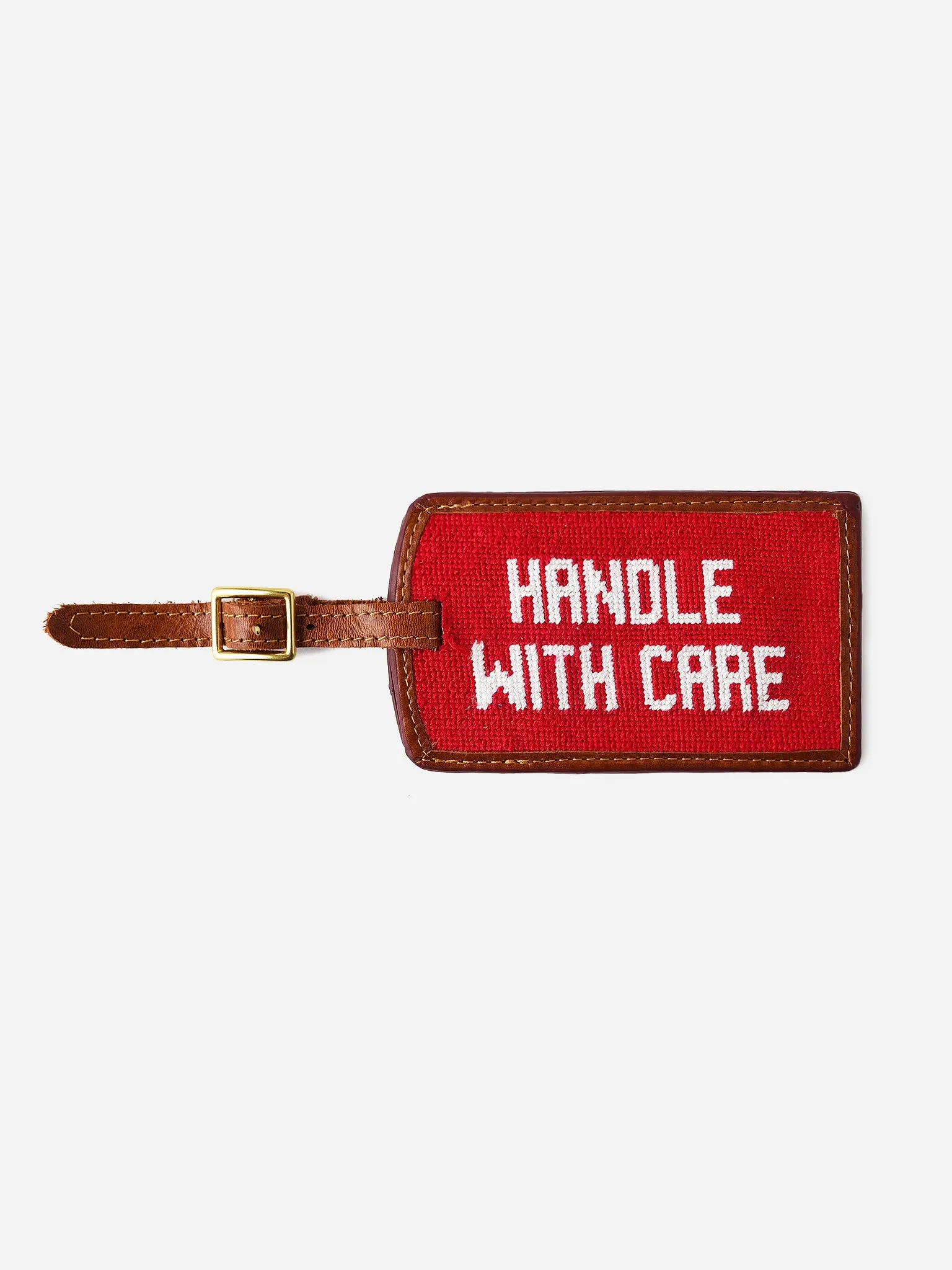     SMATHERS & BRANSON  Handle With Care Needlepoint Luggage Tag    