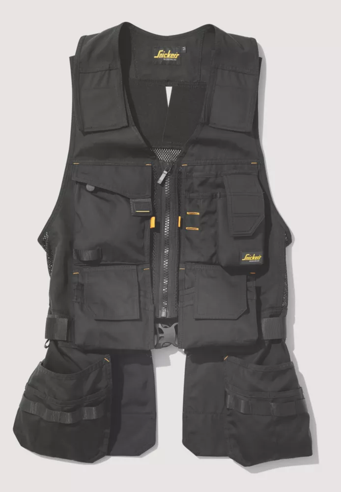 Snickers 4250 Tool Vest Black Large 43" Chest - Screwfix