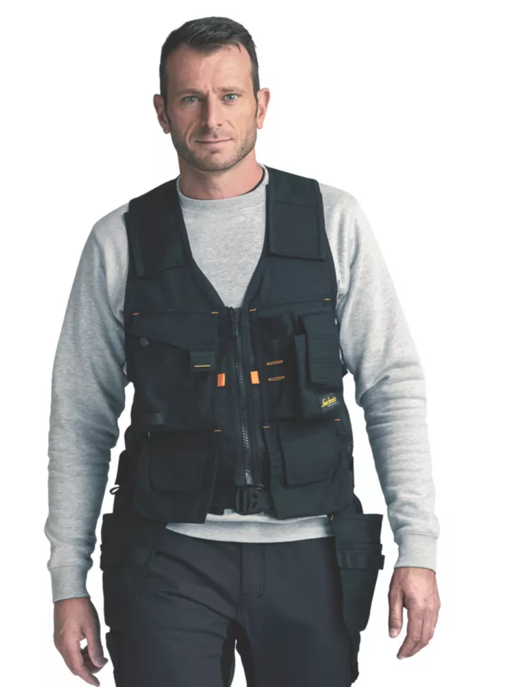 Snickers 4250 Tool Vest Black Large 43" Chest - Screwfix