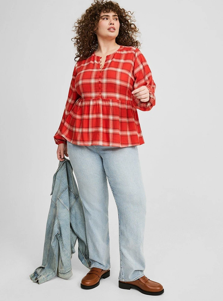 Softest Flannel Pullover Blouse