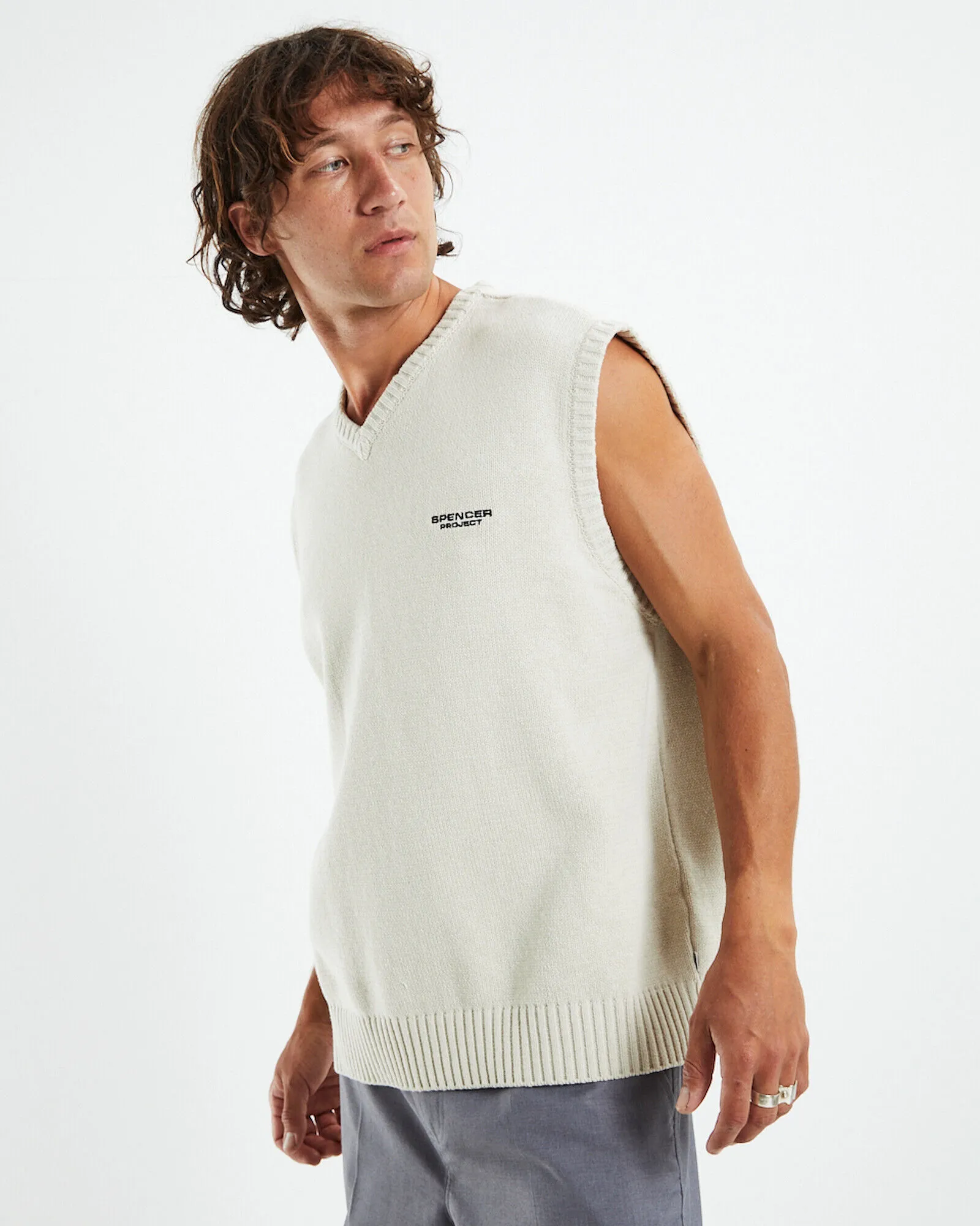 Spencer Project Knit Vest Cream