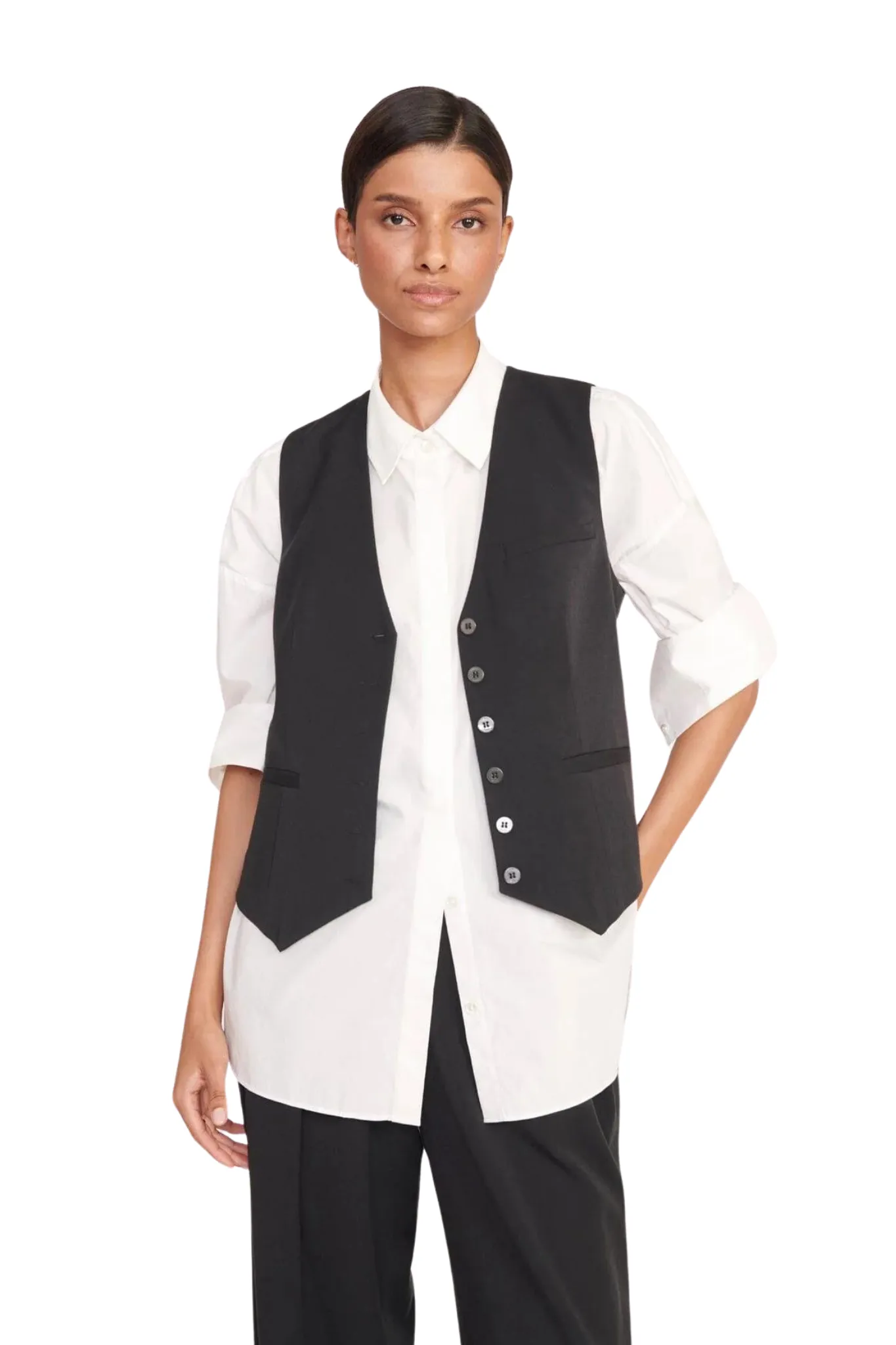 Staud     Brett Vest in Black