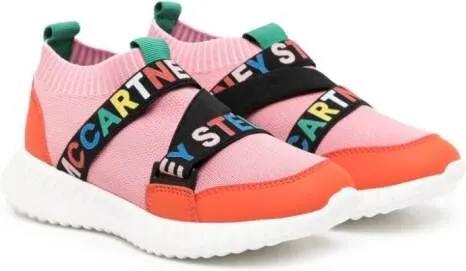 Stella McCartney Kids Sock logo-tape sneakers Pink