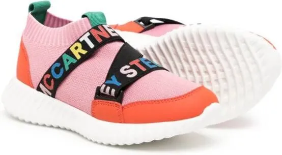 Stella McCartney Kids Sock logo-tape sneakers Pink