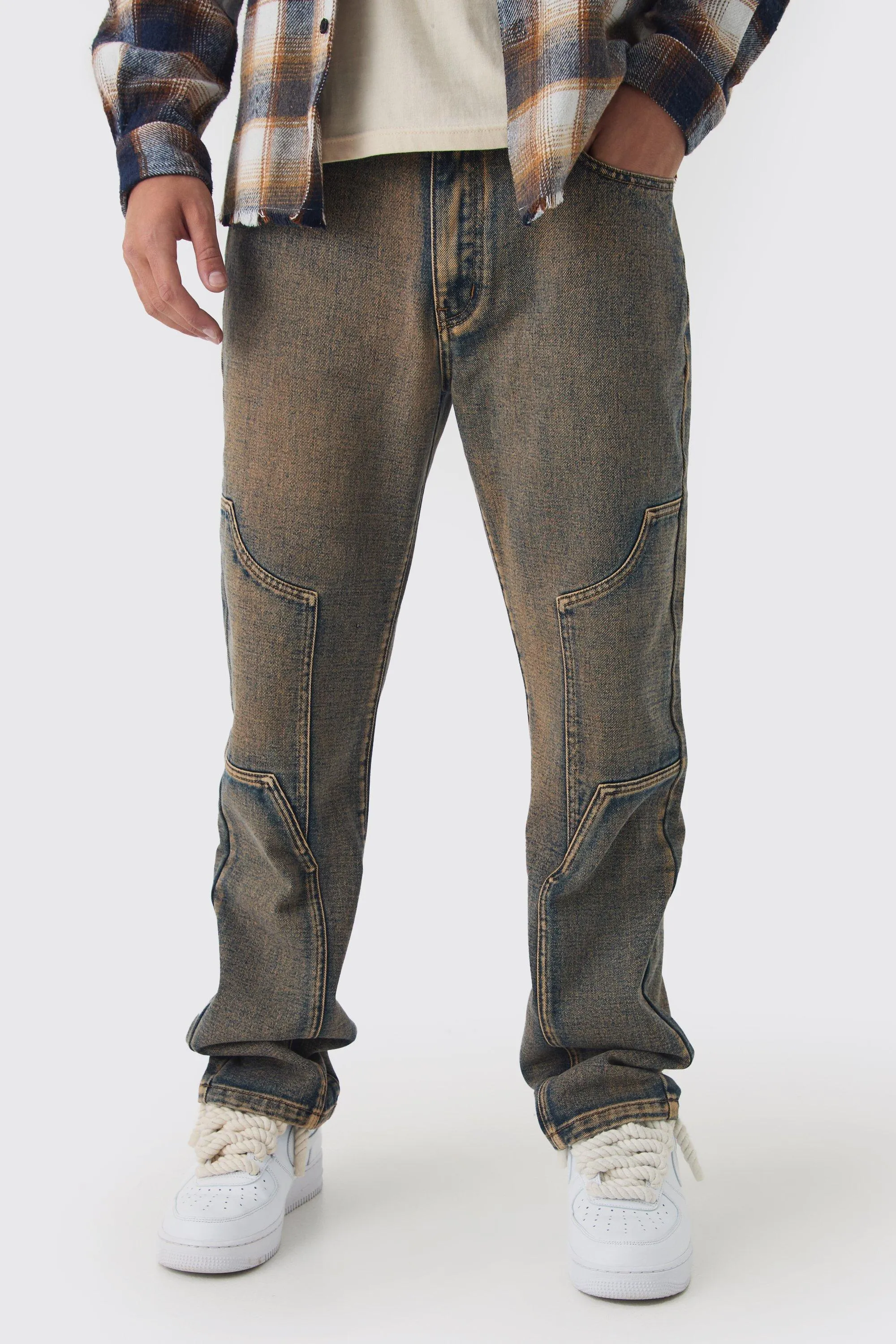 Straight Leg Carpenter Panel Jeans