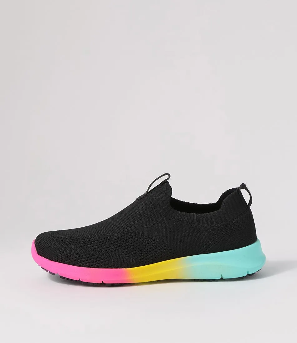 SUPERSOFT Kerlays Black Rainbow Recycled Knit Sneakers