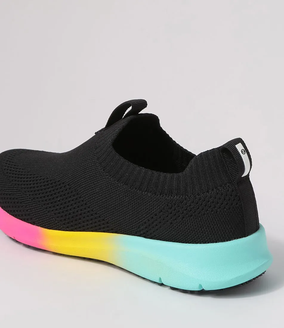 SUPERSOFT Kerlays Black Rainbow Recycled Knit Sneakers