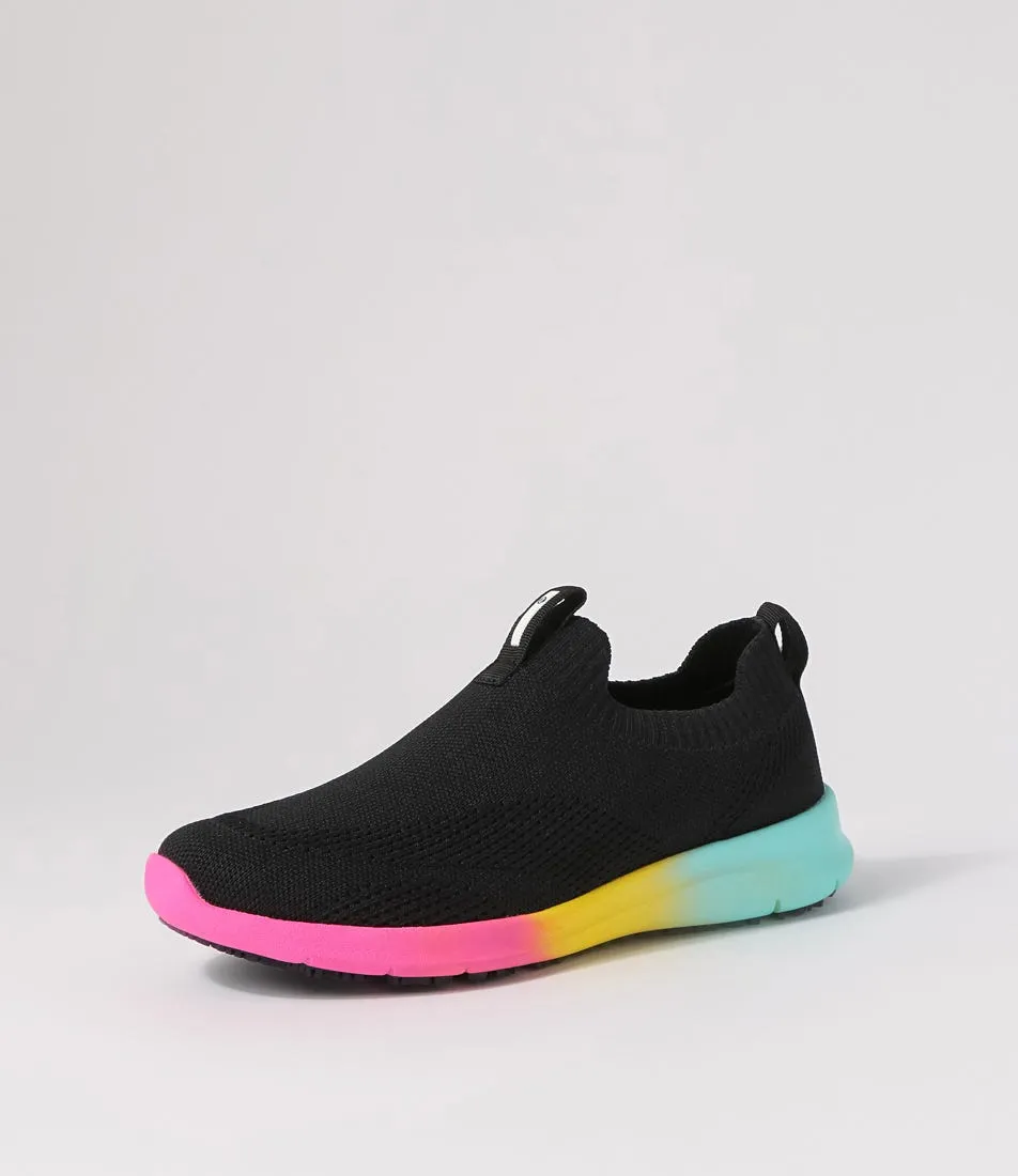 SUPERSOFT Kerlays Black Rainbow Recycled Knit Sneakers