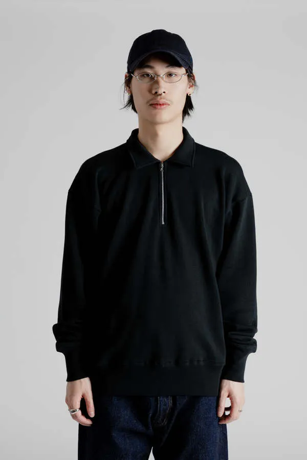 Suvin Sweat Halfzip Pullover - Ink Black