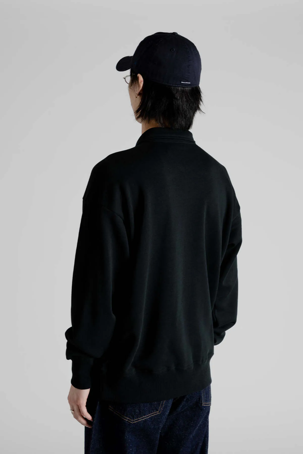 Suvin Sweat Halfzip Pullover - Ink Black