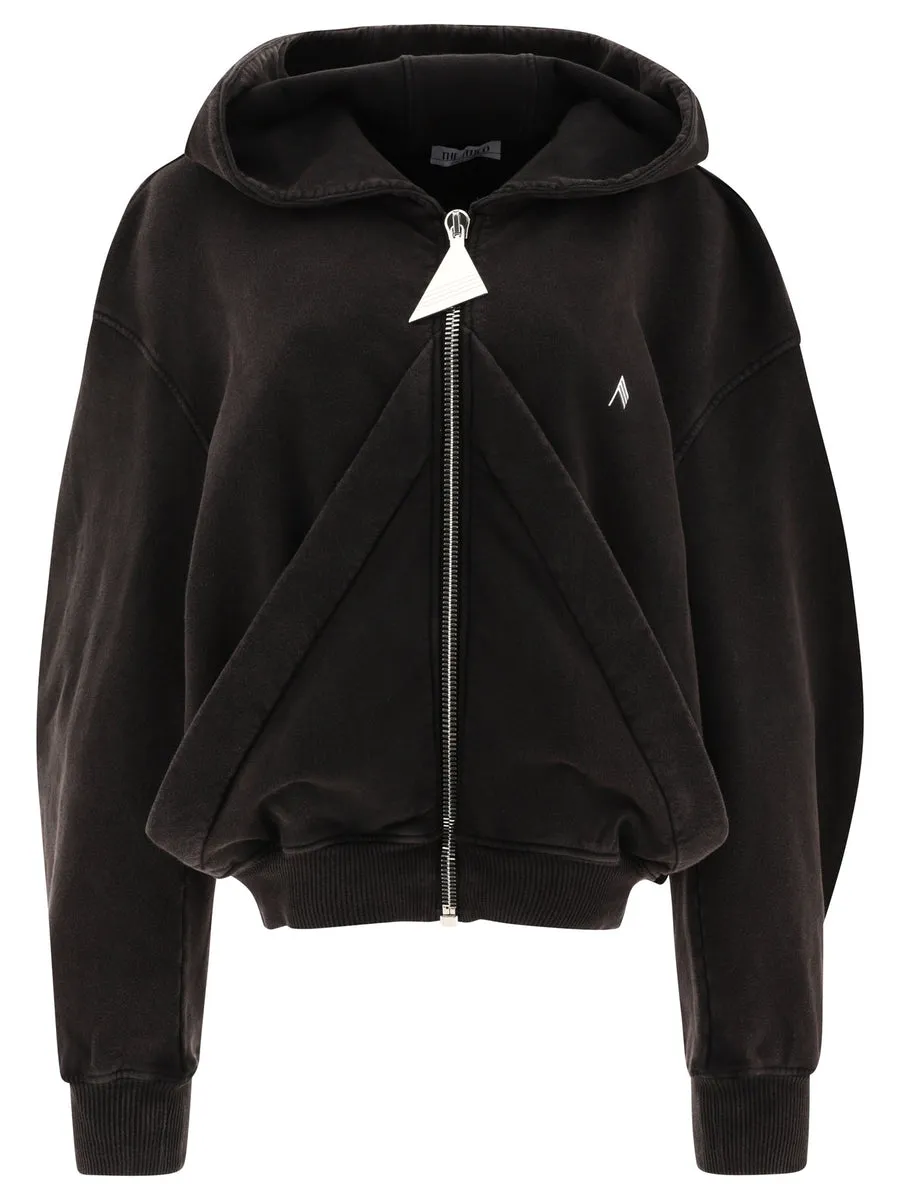 The Attico    The Attico Zippered Hoodie With Logo