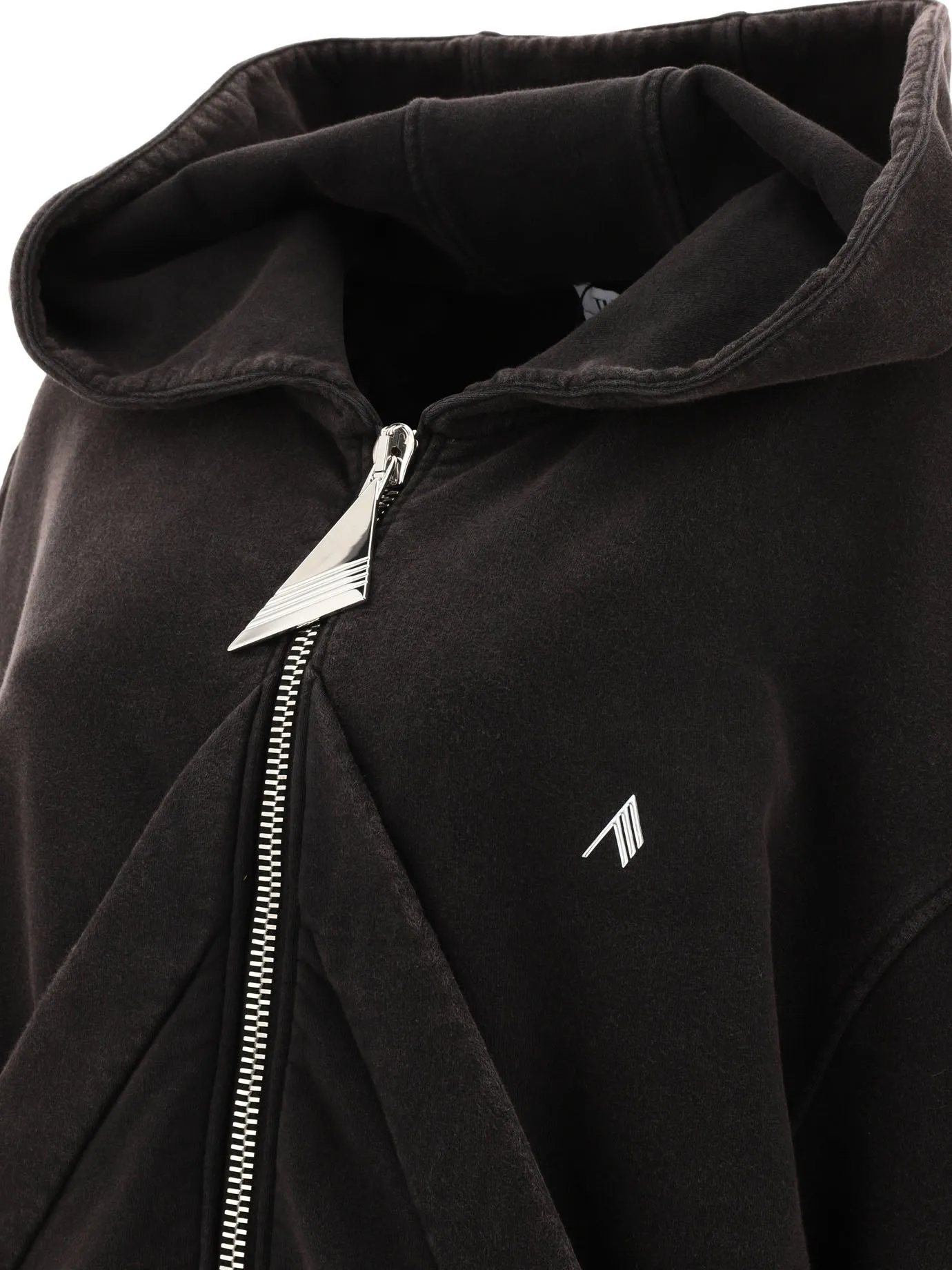 The Attico    The Attico Zippered Hoodie With Logo