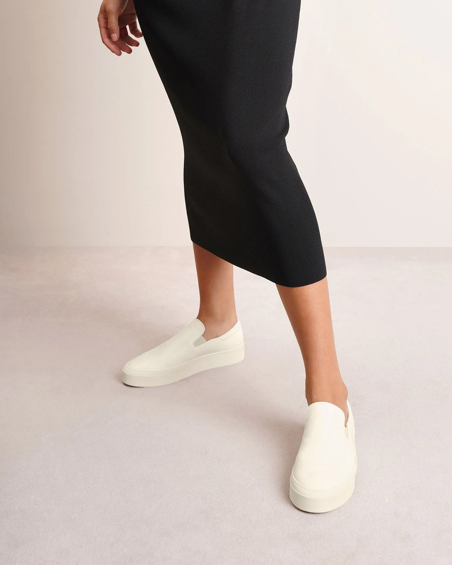 The Row Marie H white nappa sneakers