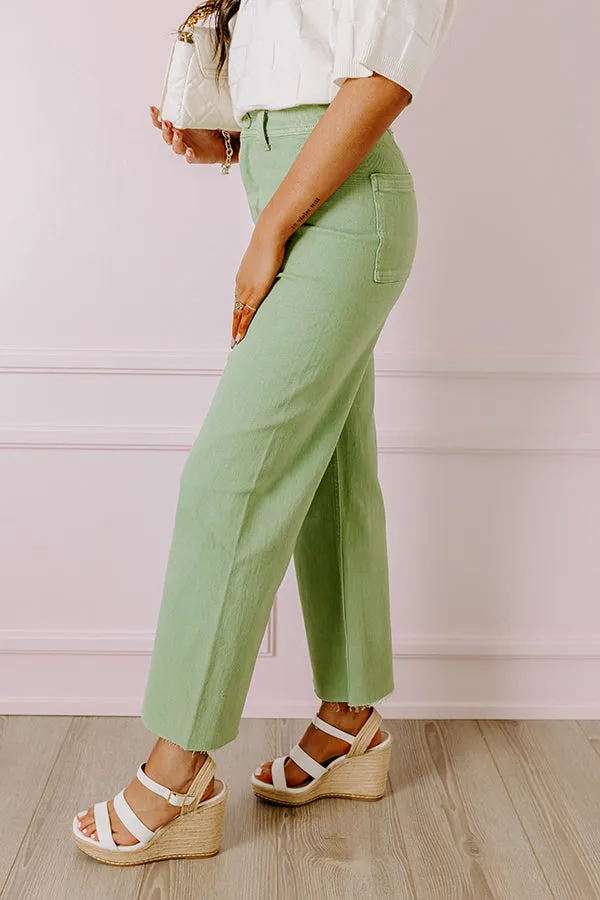 The Taron High Waist Wide Leg Pants in Pear