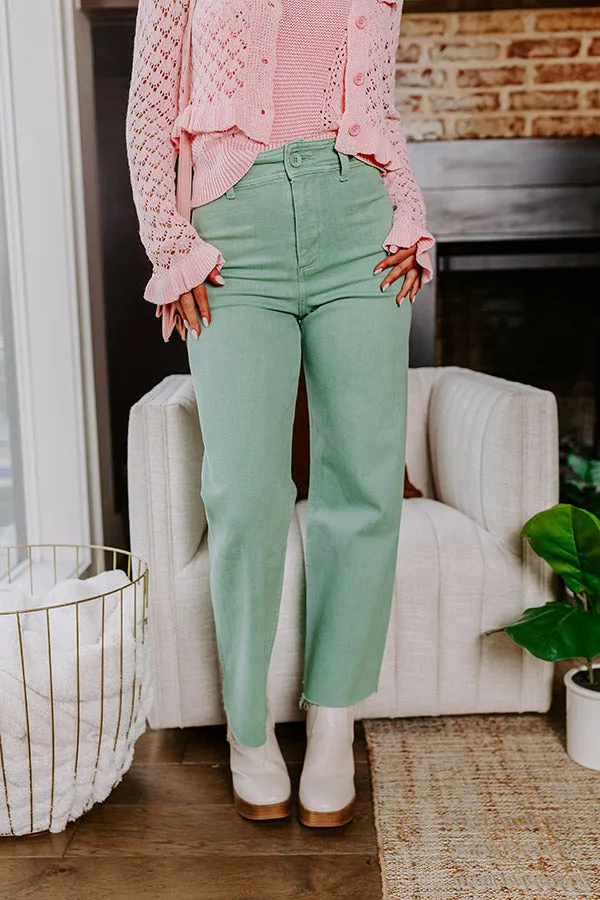 The Taron High Waist Wide Leg Pants in Pear