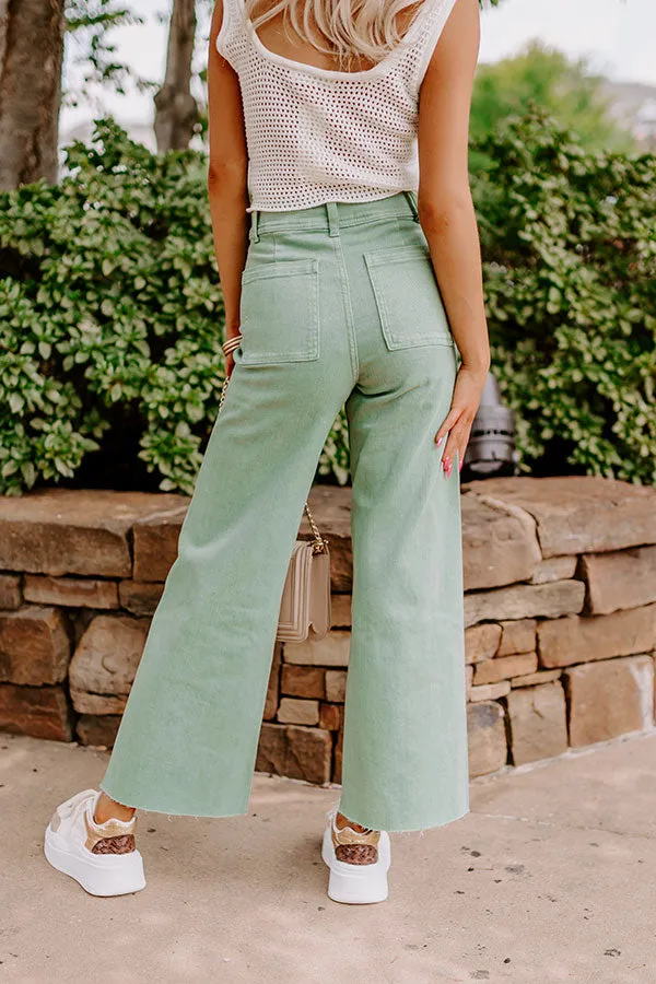 The Taron High Waist Wide Leg Pants in Pear