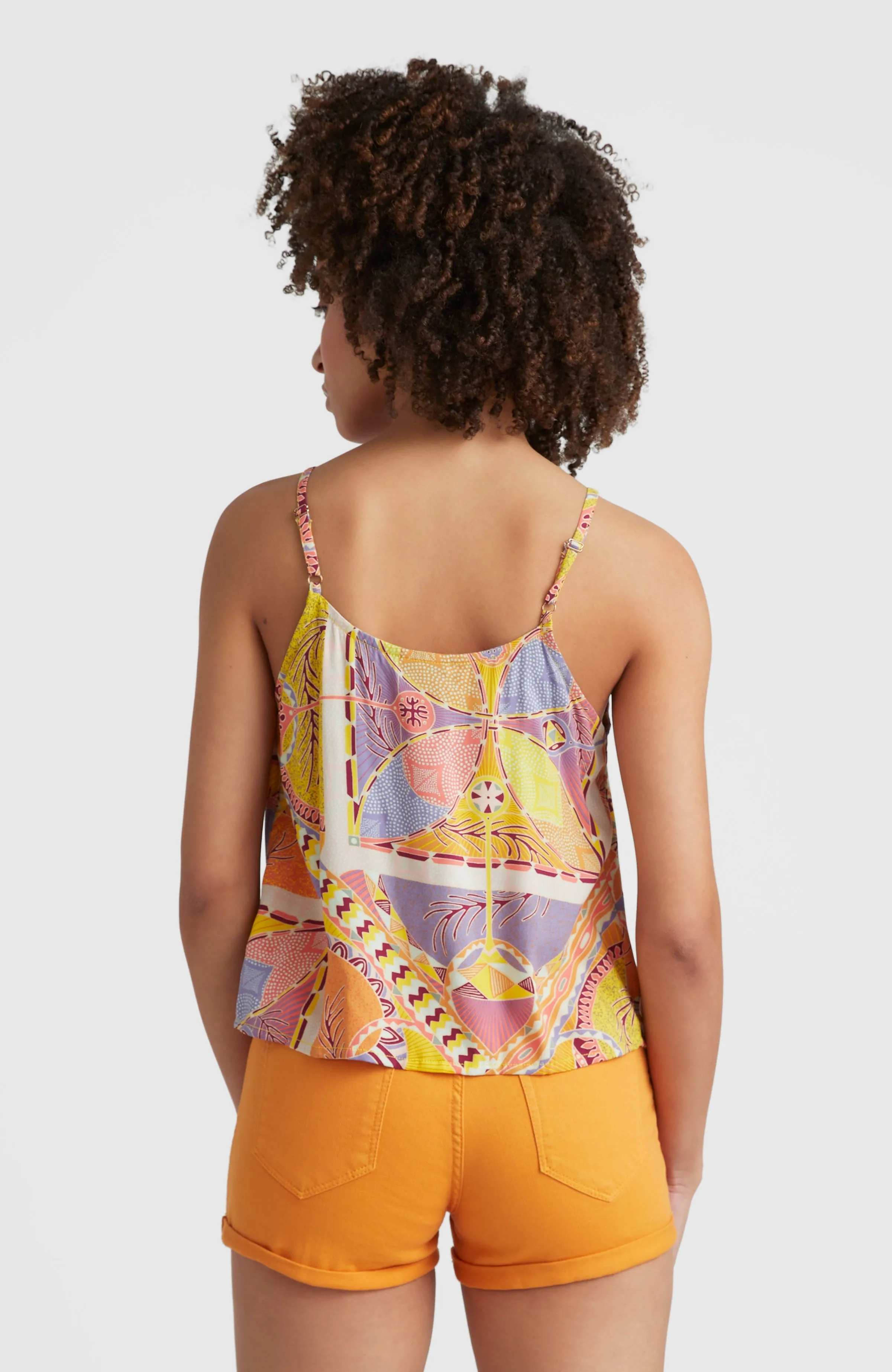 Tiare Woven Tanktop | Yellow Scarf Print