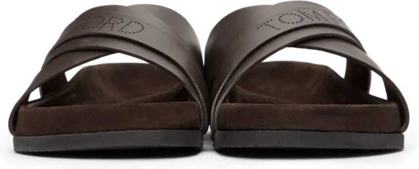 TOM FORD Brown Leather Wicklow Sandals