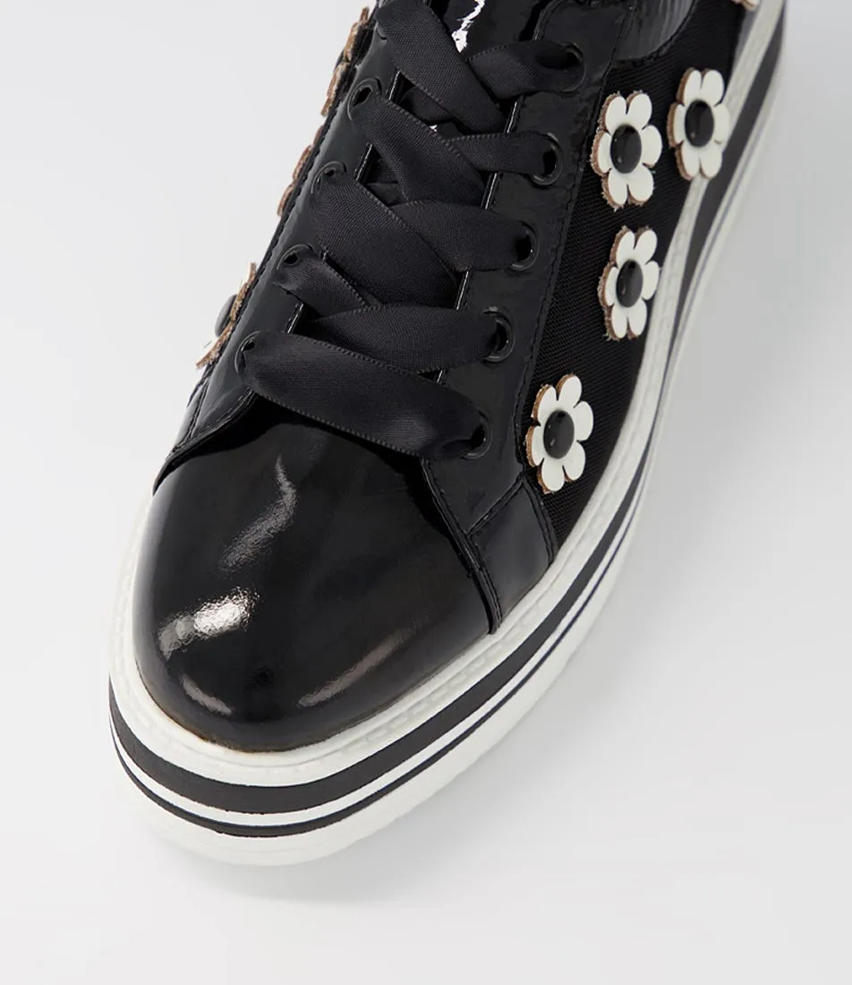 TOP END Sereno Black White Patent Multi Sneakers