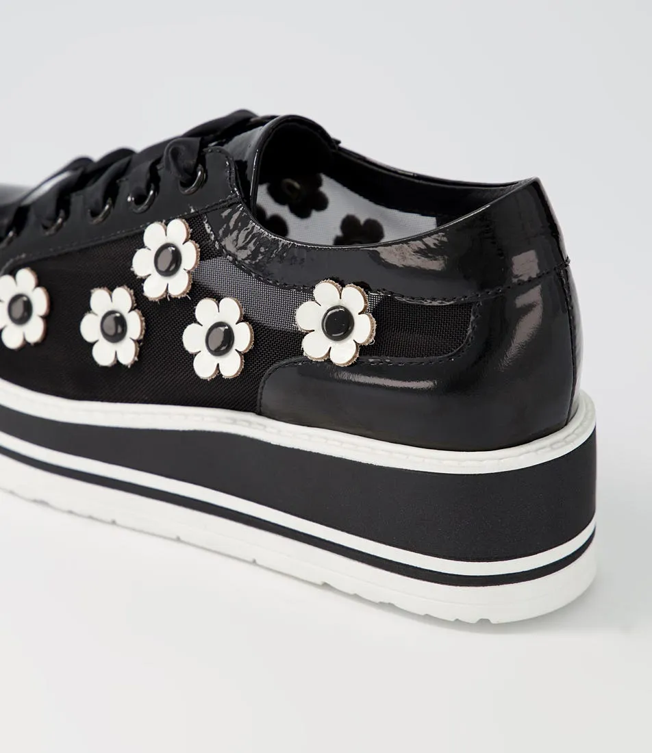 TOP END Sereno Black White Patent Multi Sneakers