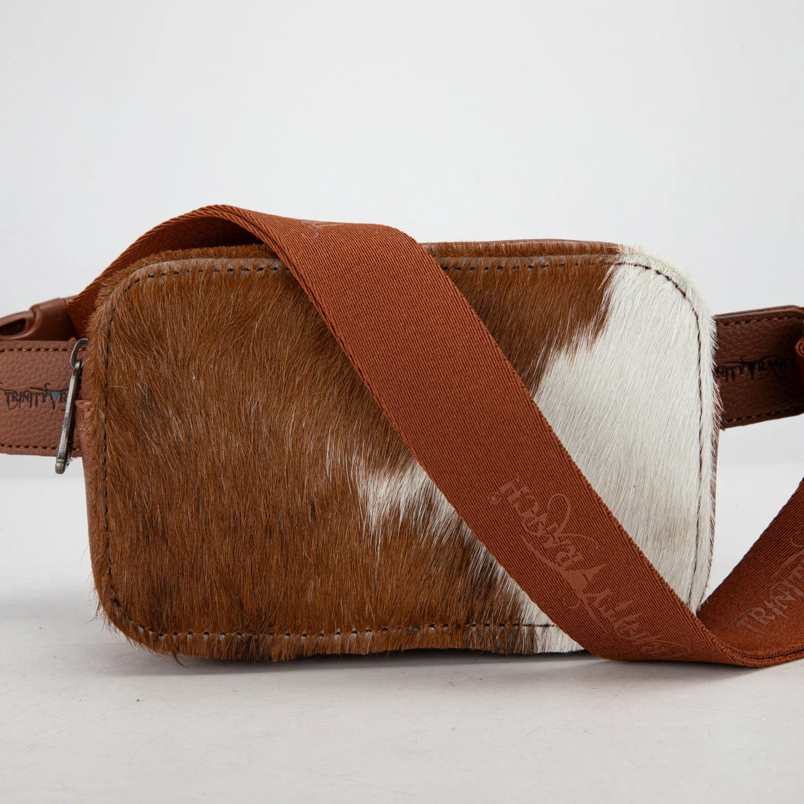 TR184-194 Trinity Ranch Genuine Hair-On Cowhide Belt Bag - Brown