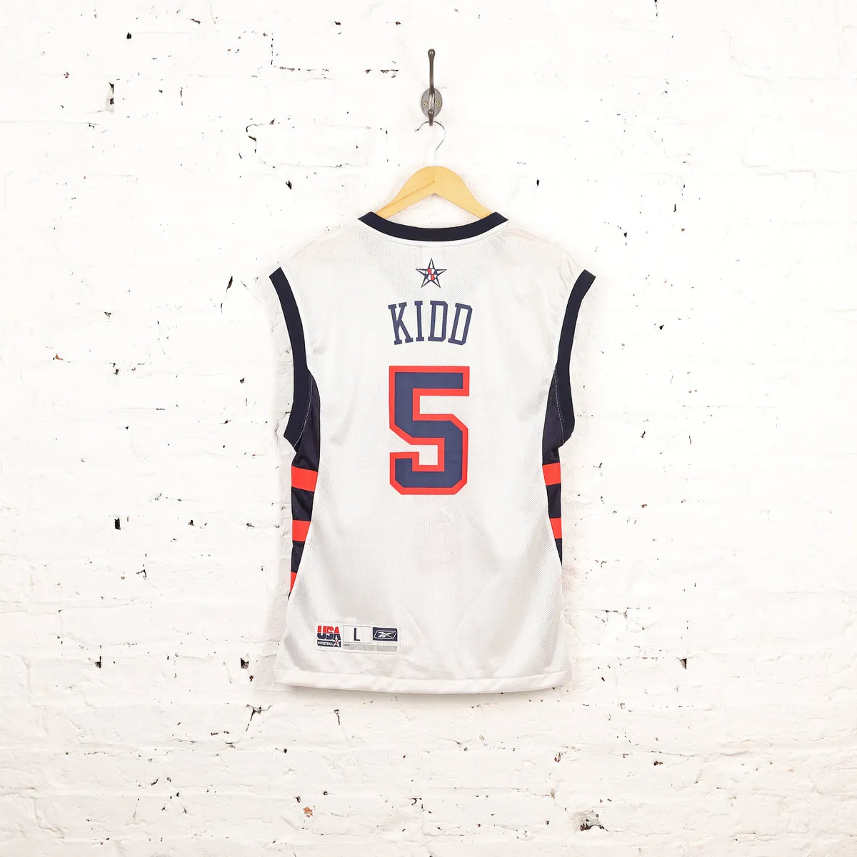 USA Basketball Kidd Reebok Jersey - White - L