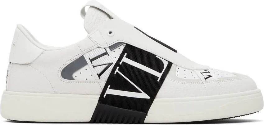 Valentino Garavani White & Black 'VLTN' Low-Top Sneakers