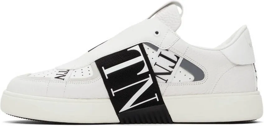 Valentino Garavani White & Black 'VLTN' Low-Top Sneakers