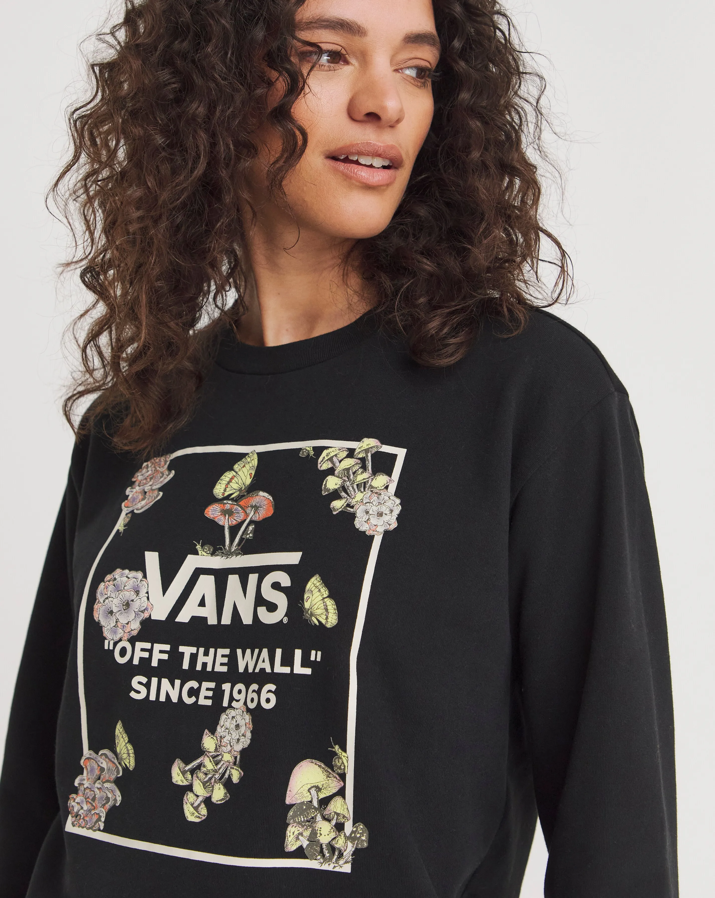 VANS Fungi Floral Frame Fleece Crew Sweatshirt