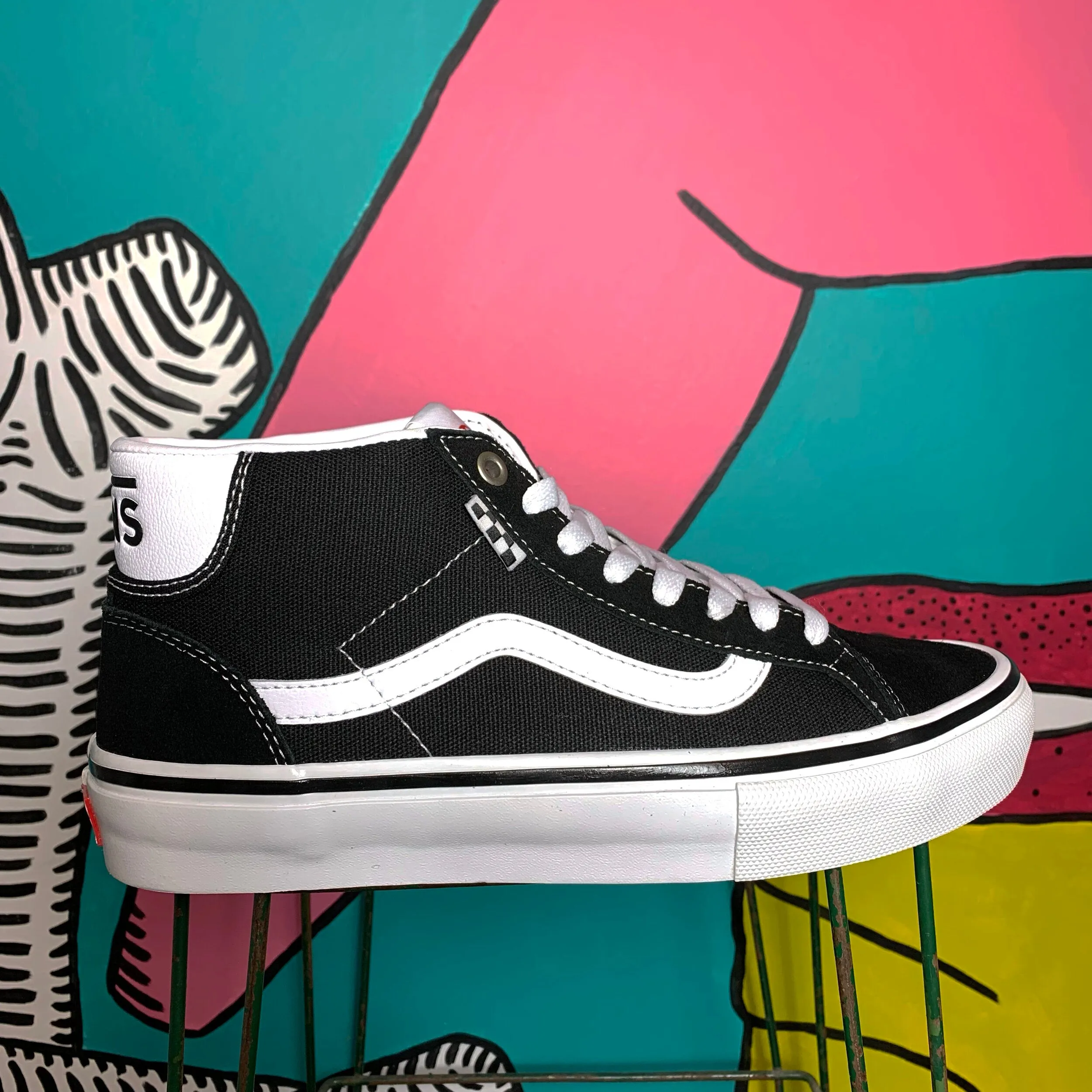 VANS SKATE MID SKOOL BLACK WHITE