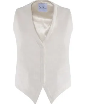 Vestiaire D'un Oiseau Libre Women's White Corduroy Vest