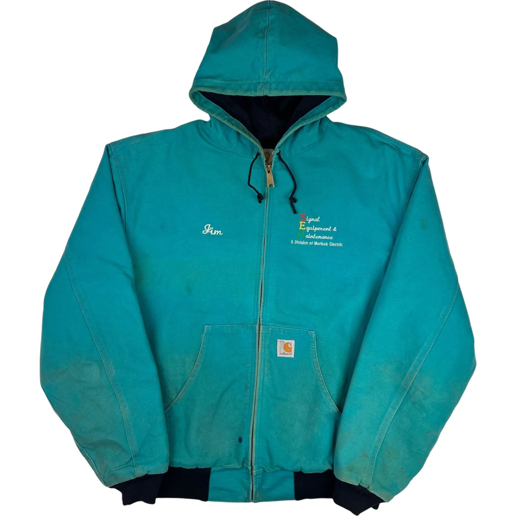 Vintage 1994 Carhartt Thermal Lined Active Jacket Teal JR441 Rare